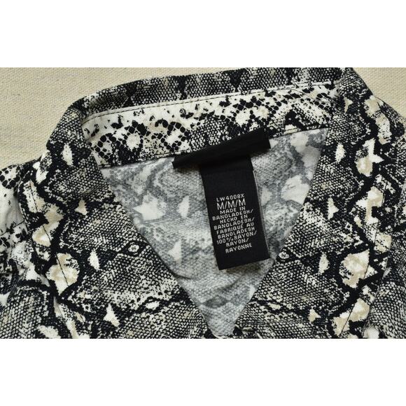 Wrangler Retro Women's Snap Button Up Top Blouse Animal Print Size M Rayon - Picture 5 of 8